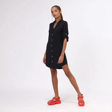Lataa kuva gallerian katseluohjelmaan, Image 02: Uv Line Hemdblusenkleid Shirtdress Copenhagen Fem Black Upf50+
