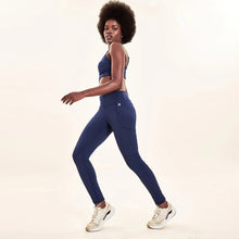 Lataa kuva gallerian katseluohjelmaan, Image 04: Uv Line Fitness-Shorts Legging Fit Aspen Navy Blue Upf50+