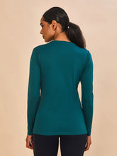 Lataa kuva gallerian katseluohjelmaan, Model Back: Uv Line Rashguard Longsleeve Fem New Fit Petroleo Upf50+