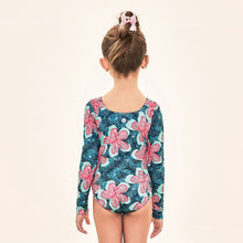 Lataa kuva gallerian katseluohjelmaan, Model Back: Uv Line Mädchen-Badeanzug Swimsuit Girl Hibiscus Upf50+