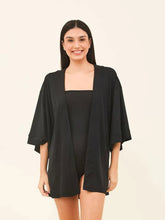 Lataa kuva gallerian katseluohjelmaan, Gallery: Uv Line Kaftans/Cover-Ups Kimono Color Black Upf50+