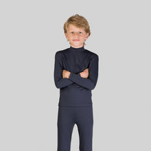 Lataa kuva gallerian katseluohjelmaan, Model Front: Uv Line Rashguard Rash Guard Kids High-Neck Black Upf50+
