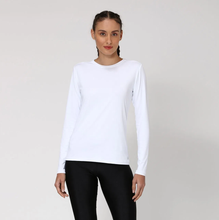 Lataa kuva gallerian katseluohjelmaan, Model Front: Uv Line Rashguard Women Fpu50+ Uvpro Long Sleeve T-Shirt White Uv
