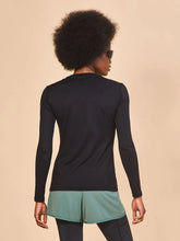 Lataa kuva gallerian katseluohjelmaan, Model Back: Uv Line Rashguard Longsleeve Fem Skin Infratherm Preto Upf50+
