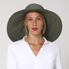 Lataa kuva gallerian katseluohjelmaan, Model Front: Uv Line Schlapphut Hat Beverly Hills I18 Fem Green Militar Upf50+
