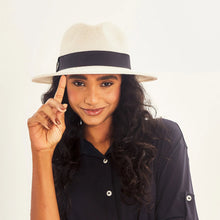 Lataa kuva gallerian katseluohjelmaan, Model Front: Uv Line Panamahut Hat Shanghai Imp Uni White Black Upf50+
