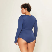 Lataa kuva gallerian katseluohjelmaan, Image 08: Uv Line Badeanzug Swimsuit Macae Navy Blue Upf50+
