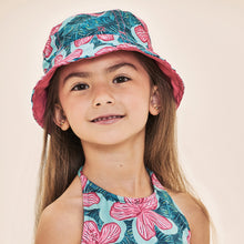 Lataa kuva gallerian katseluohjelmaan, Model Front: Uv Line Eimerhut Napoli Kids Hibiscus Upf50+
