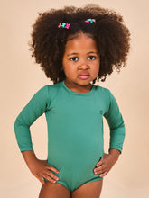 Lataa kuva gallerian katseluohjelmaan, Model Front: Uv Line Baby-Bademode Baby Longsleeve Swimsuit Deep Sea Upf50+
