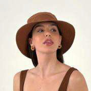 Lataa kuva gallerian katseluohjelmaan, Product Front: Uv Line Eimerhut Hat California Fem Cognac Upf50+
