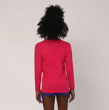 Lataa kuva gallerian katseluohjelmaan, Model Back: Uv Line Rashguard Longsleeve Uvpro Kids Pink Upf50+
