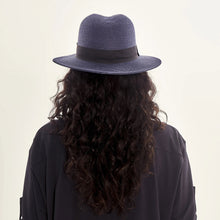 Lataa kuva gallerian katseluohjelmaan, Model Back: Uv Line Panamahut Hat Shanghai Imp Uni Navy Blue Upf50+
