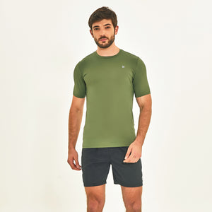 T-paita Sport Fit Verde Militar UPF50+