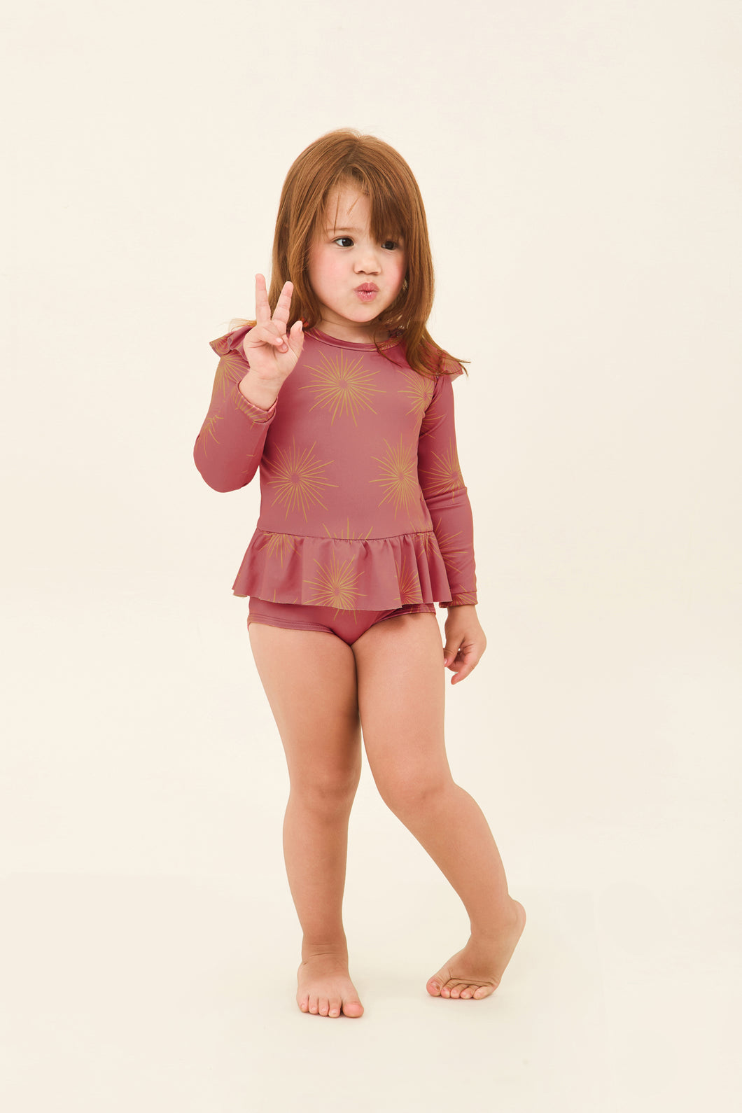 Model Front: Uv Line Baby-Bademode Baby Shine Malva Up50+
