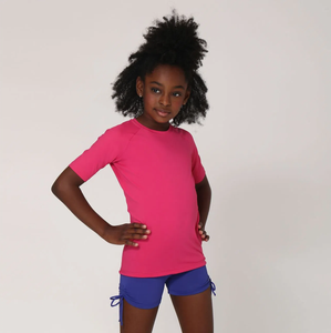 Image 03: Uv Line Rashguard Camiseta Kids Uvpro Mc Pink Upf50+