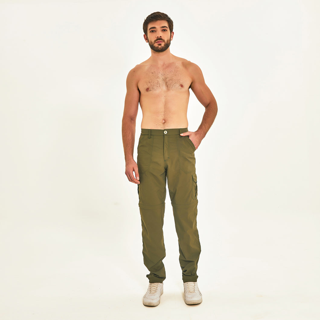Model Front: Uv Line Fitness-Shorts Chelsea Verde Militar Upf50+