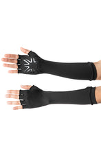 Lataa kuva gallerian katseluohjelmaan, Model Front: Uv Line Handschuhe Long Gloves Fpu50+ Black Uv
