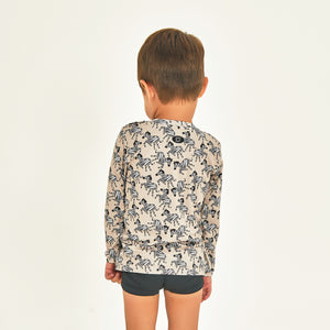 Model Back: Uv Line Rashguard Longsleeve Baby Zebra Upf50+