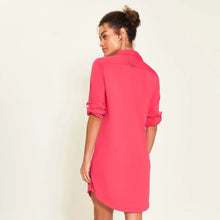 Lataa kuva gallerian katseluohjelmaan, Model Back: Uv Line Hemdblusenkleid Shirtdress Copenhagen Pink Upf50+
