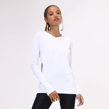 Lataa kuva gallerian katseluohjelmaan, Model Front: Uv Line Fitness-Top Sport Fit Branco Fem
