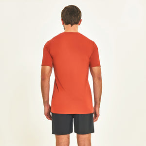 Model Back: Uv Line Fitness-Top T-Shirt Sport Fit Ferrugem Upf50+
